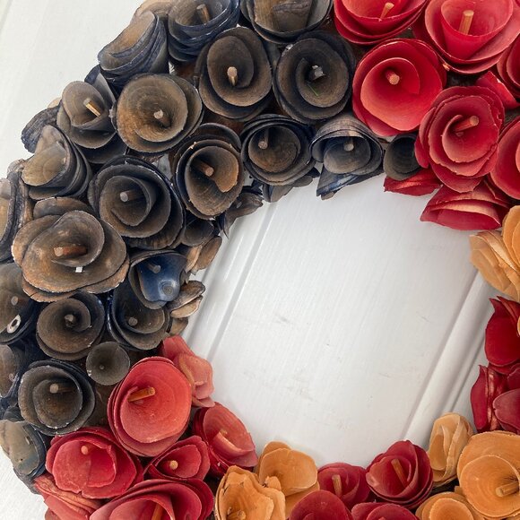 Fall Colorful Paper Wreath 16" - Picture 3 of 4